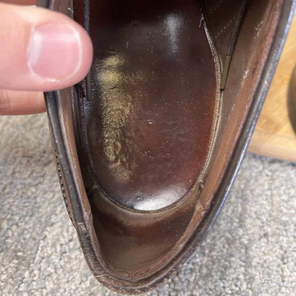 VTG Allen Edmonds Mens 10 MacNeil Brown Pebbled Leather Wingtip Brogue Shoe 9157